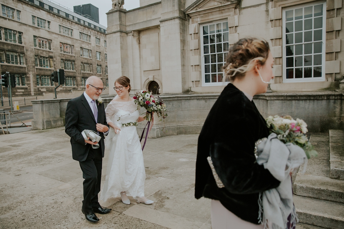 8 A Kate Beaumont dress for a modern Northern City Wedding in Leeds. Images by Jamie Sia
