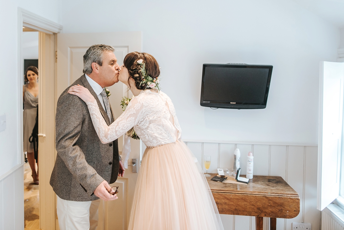 8 An Elizabeth Dye Peach Tulle Gown for a Seaside Wedding in Whitstable