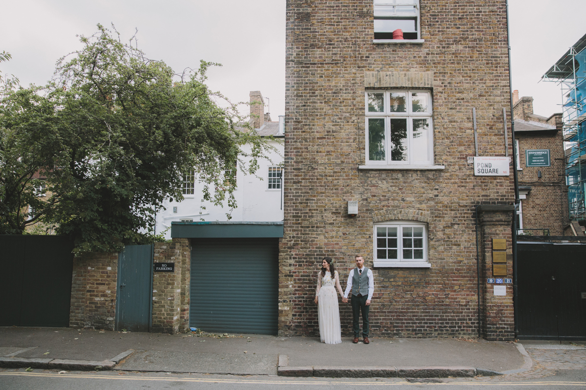 80 A Needle Thread wedding dress for a nature inspired wedding at Highgate Literary Scientific Institution London images by McKinley Rodgers