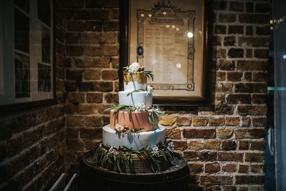 84 An Elizabeth Dye Peach Tulle Gown for a Seaside Wedding in Whitstable