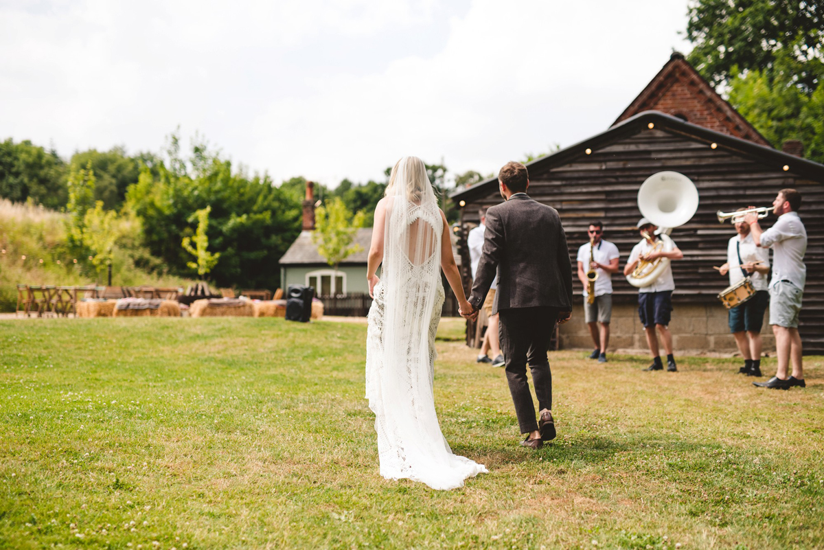 90 A Rue de Seine crochet dress for a bohemian wedding in Norfolk. Images by Gina Manning