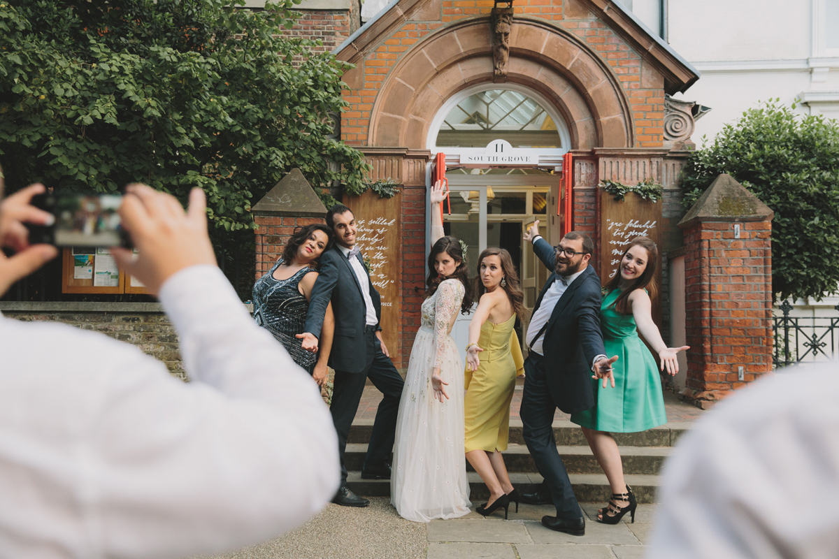 94 A Needle Thread wedding dress for a nature inspired wedding at Highgate Literary Scientific Institution London images by McKinley Rodgers