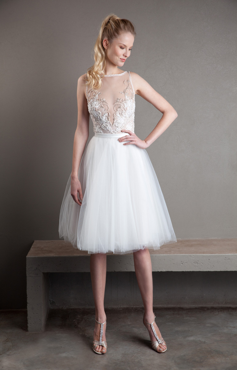 AG MG 8697 blush Loula top front 1 - Introducing Anna Georgina By Kobus Dippenaar - Sensual + Cosmopolitan Modern Wedding Dresses AG MG 8697 blush Loula top front 1