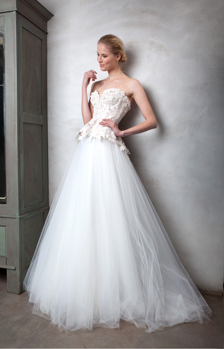 AG MG 8807 Sapphire top and skirt front 1 1 - Introducing Anna Georgina By Kobus Dippenaar - Sensual + Cosmopolitan Modern Wedding Dresses AG MG 8807 Sapphire top and skirt front 1 1
