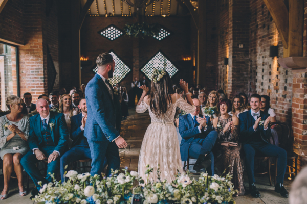 A 3/4 Lace Sleeved Gown for a Lovely Bohemian Inspired Barn Wedding in Warwickshire