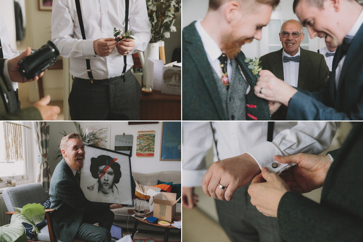 Groom in an ASOS suit getting ready