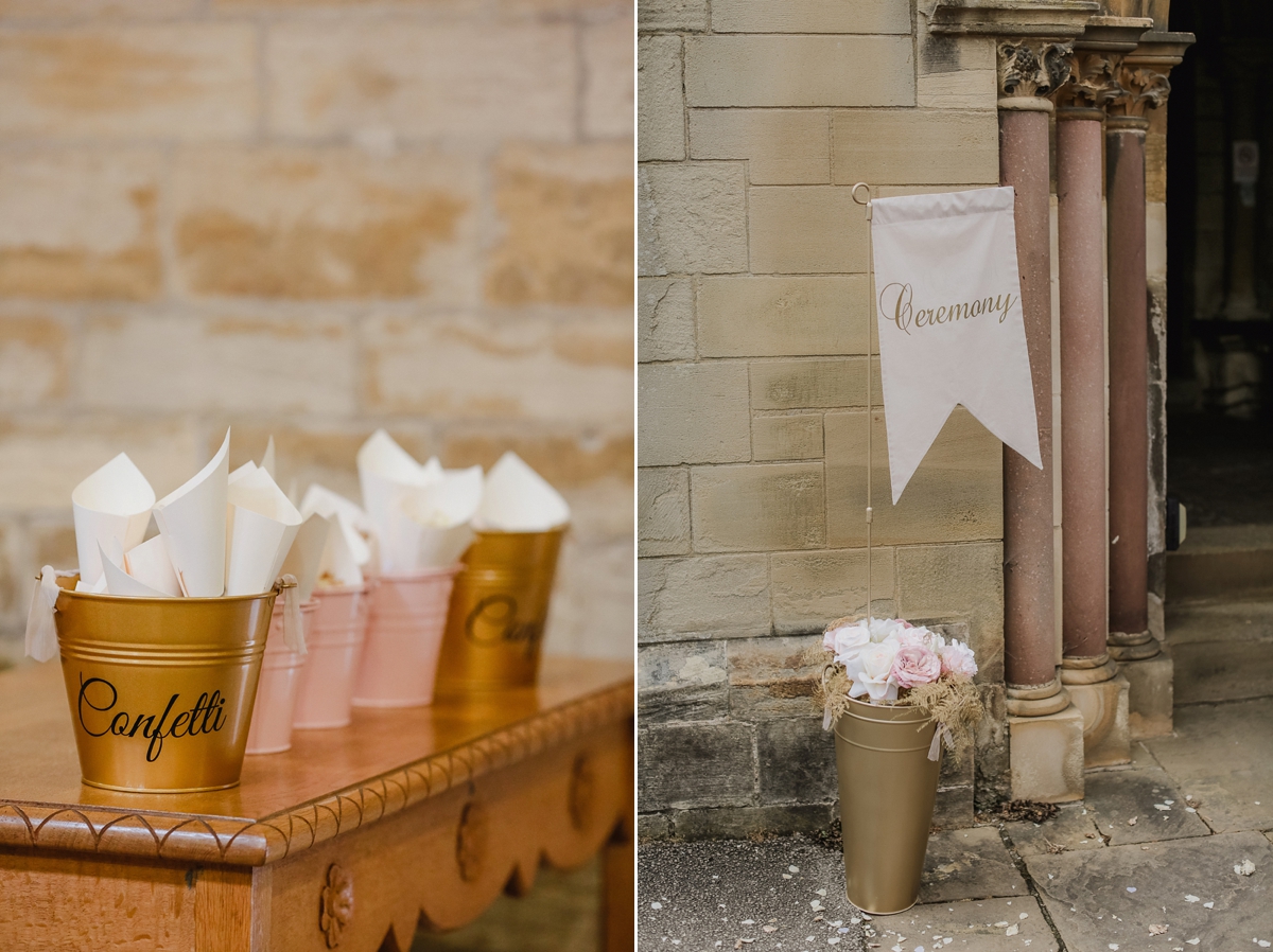 15 A Caroline Castigliano dress for a pastel pretty Spring wedding day at Rudding Park in Harrogate