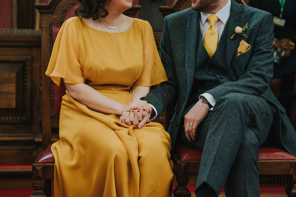 15 A yellow dress for a modern London pub wedding
