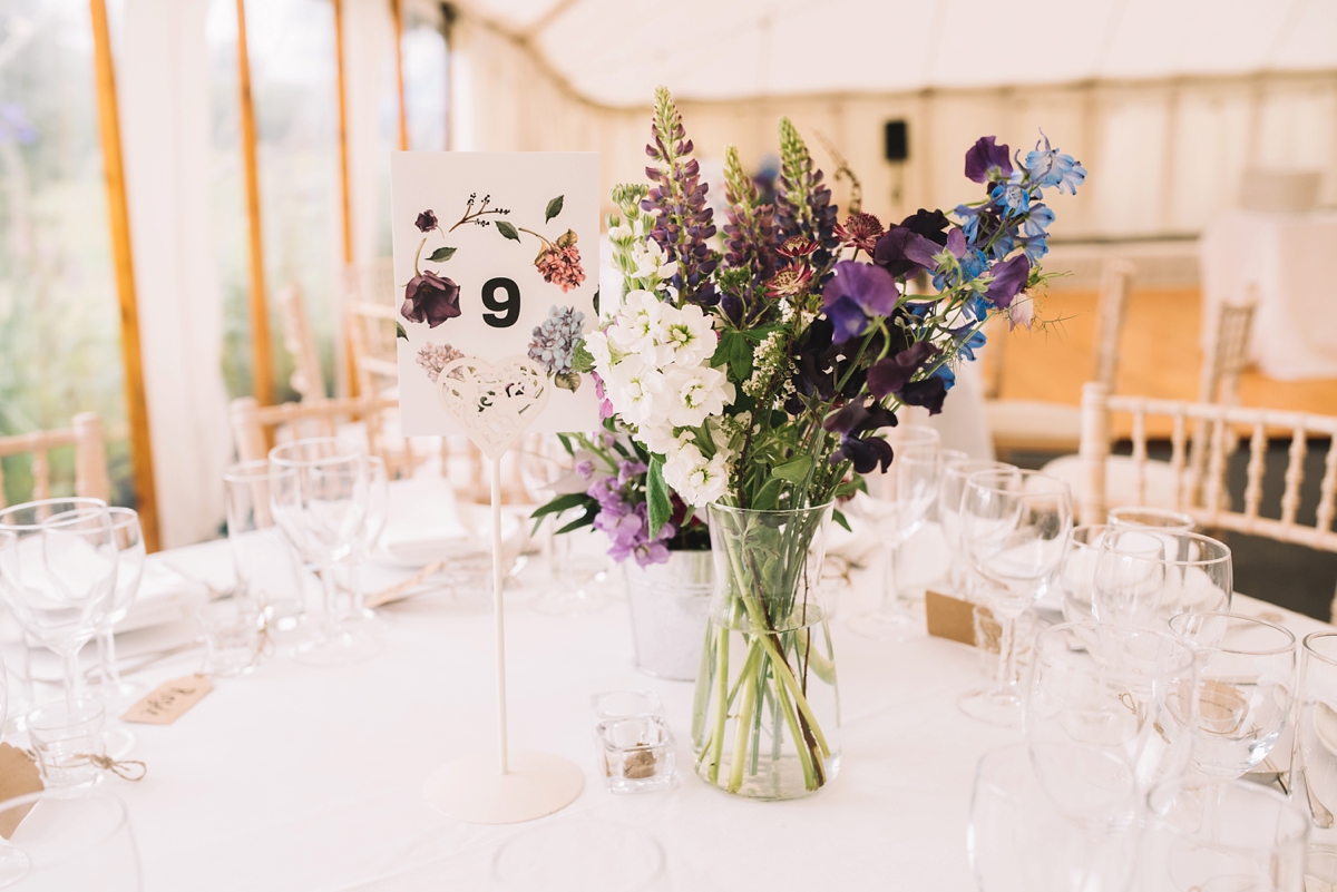 29 A fitted lace Pronovias dress for a colourful walled garden wedding in Northumberland