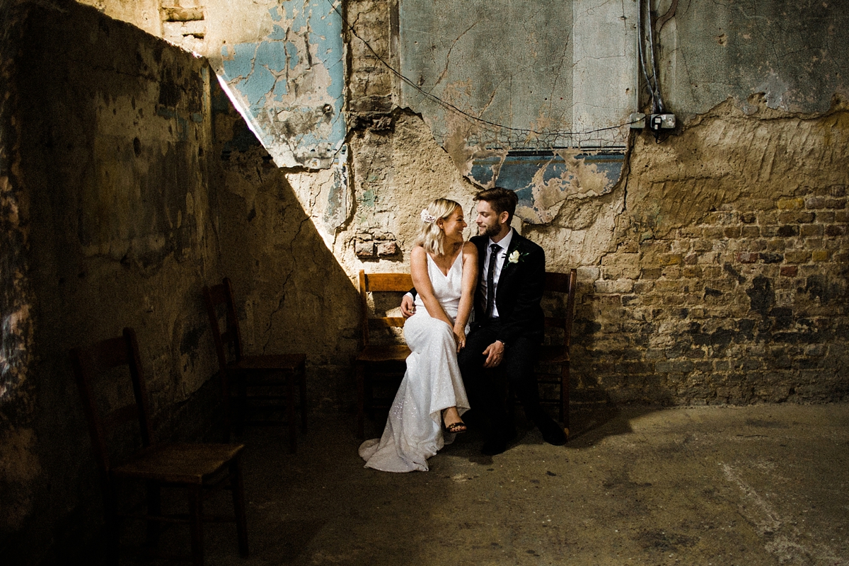 29 For Love wedding dress for a cool and contemporary modern London wedding photography by Claudia Rose Carter - An & For Love Tassel Dress, Olivia The Wolf Headpiece and Bowling Alley Reception For a Cool and Quirky London Wedding 29 For Love wedding dress for a cool and contemporary modern London wedding photography by Claudia Rose Carter