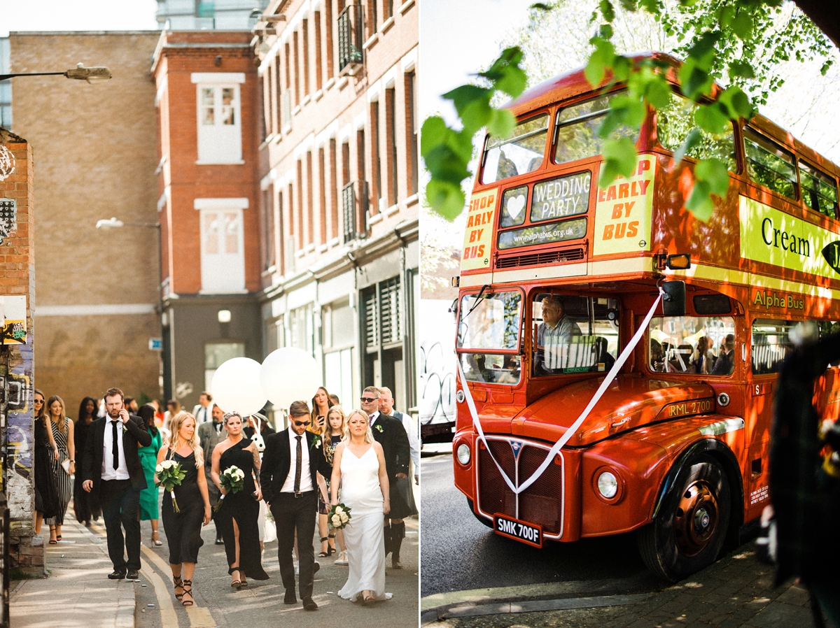 32 For Love wedding dress for a cool and contemporary modern London wedding photography by Claudia Rose Carter - An & For Love Tassel Dress, Olivia The Wolf Headpiece and Bowling Alley Reception For a Cool and Quirky London Wedding 32 For Love wedding dress for a cool and contemporary modern London wedding photography by Claudia Rose Carter