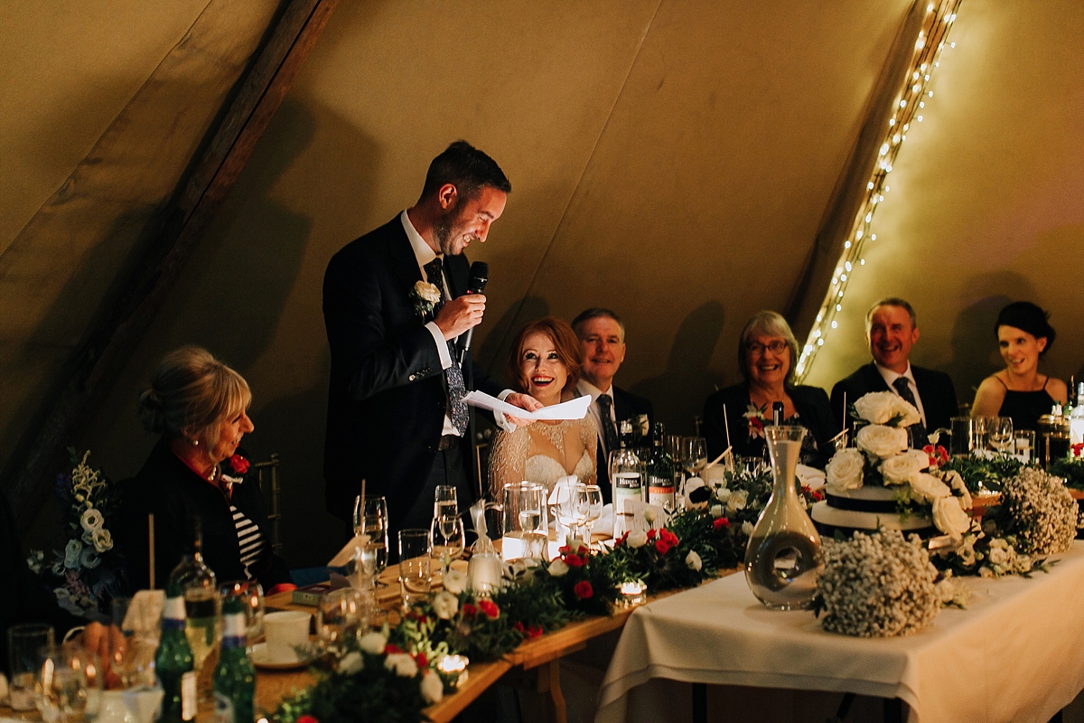 39 A Justin Alexander bride and her Papakat tipi wedding