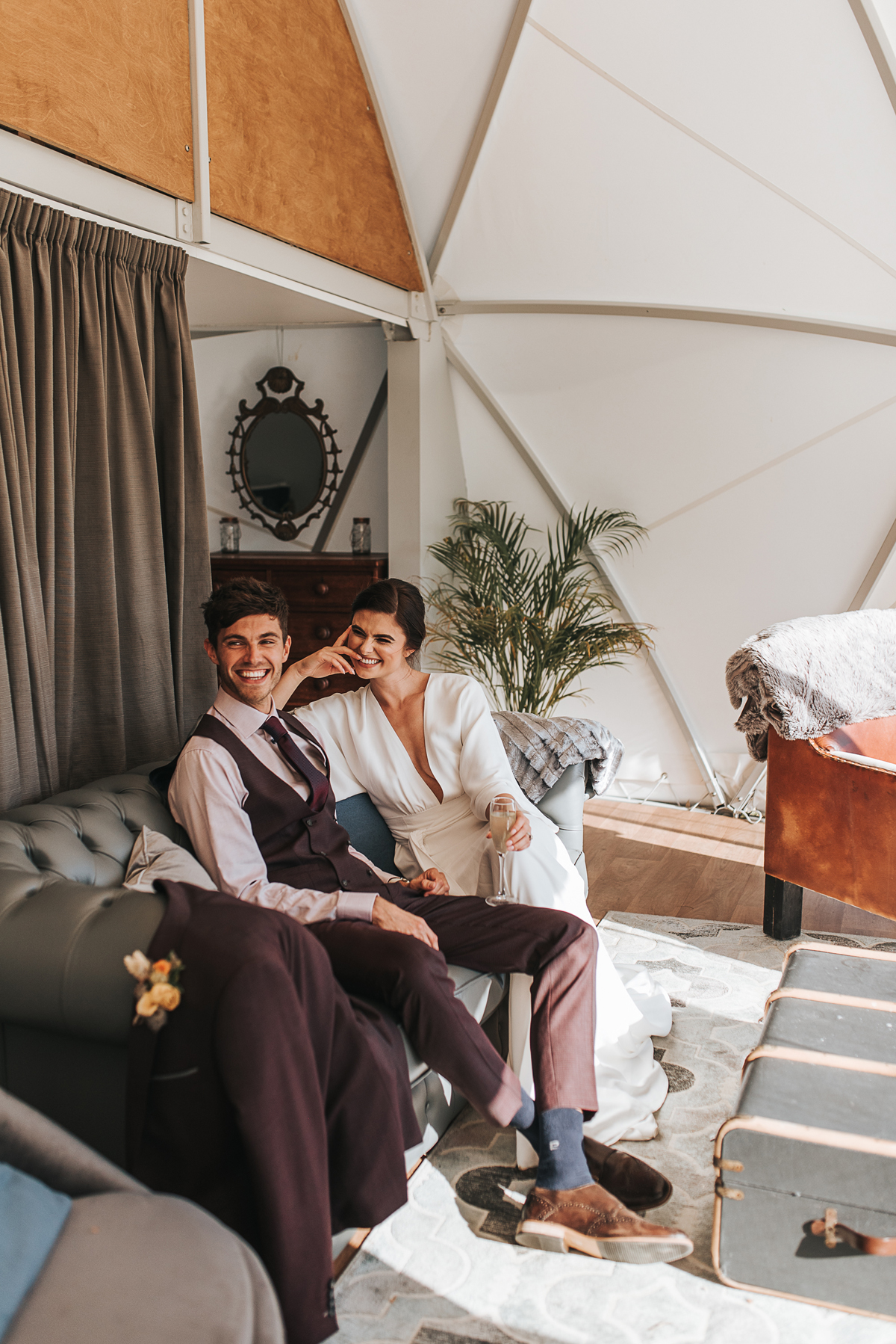 51 Charlie Brear bridal separates and modern elegant Autumn wedding glamping inspiration