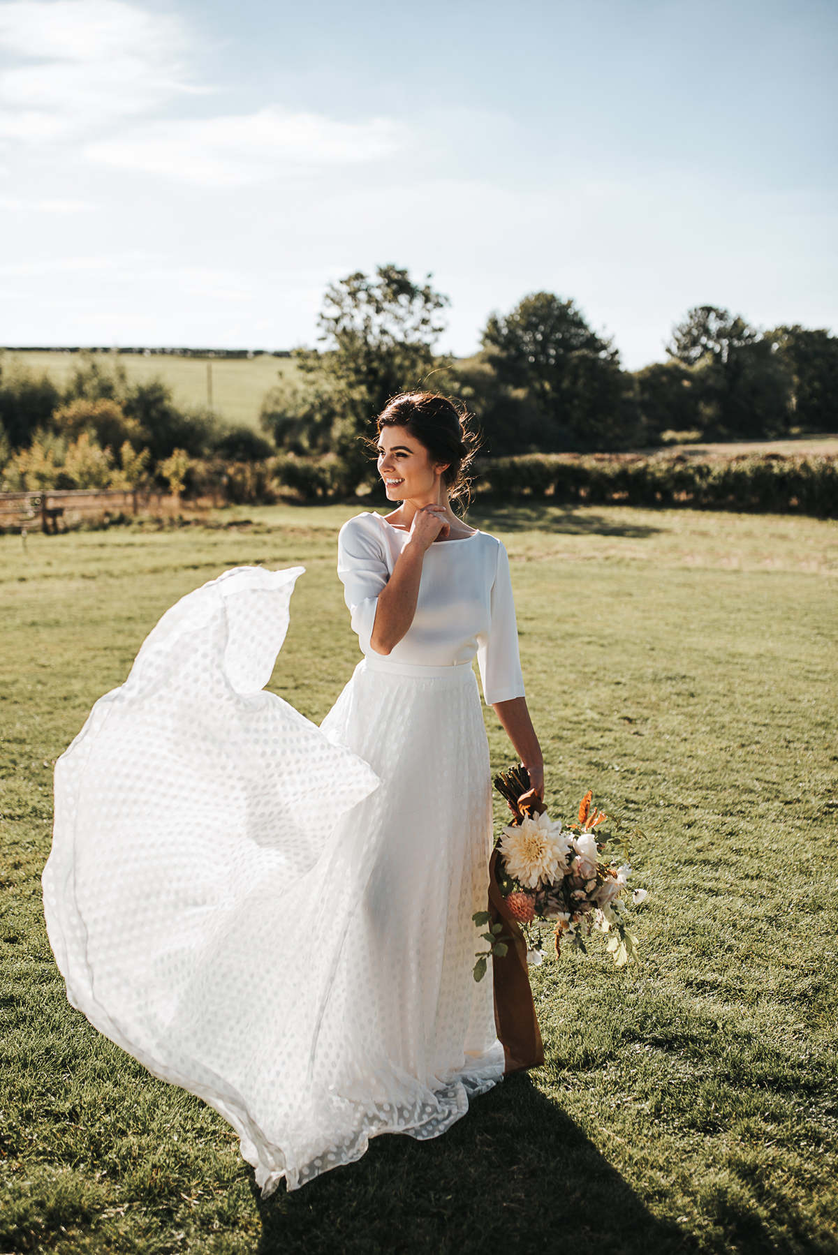 54 Charlie Brear bridal separates and modern elegant Autumn wedding glamping inspiration