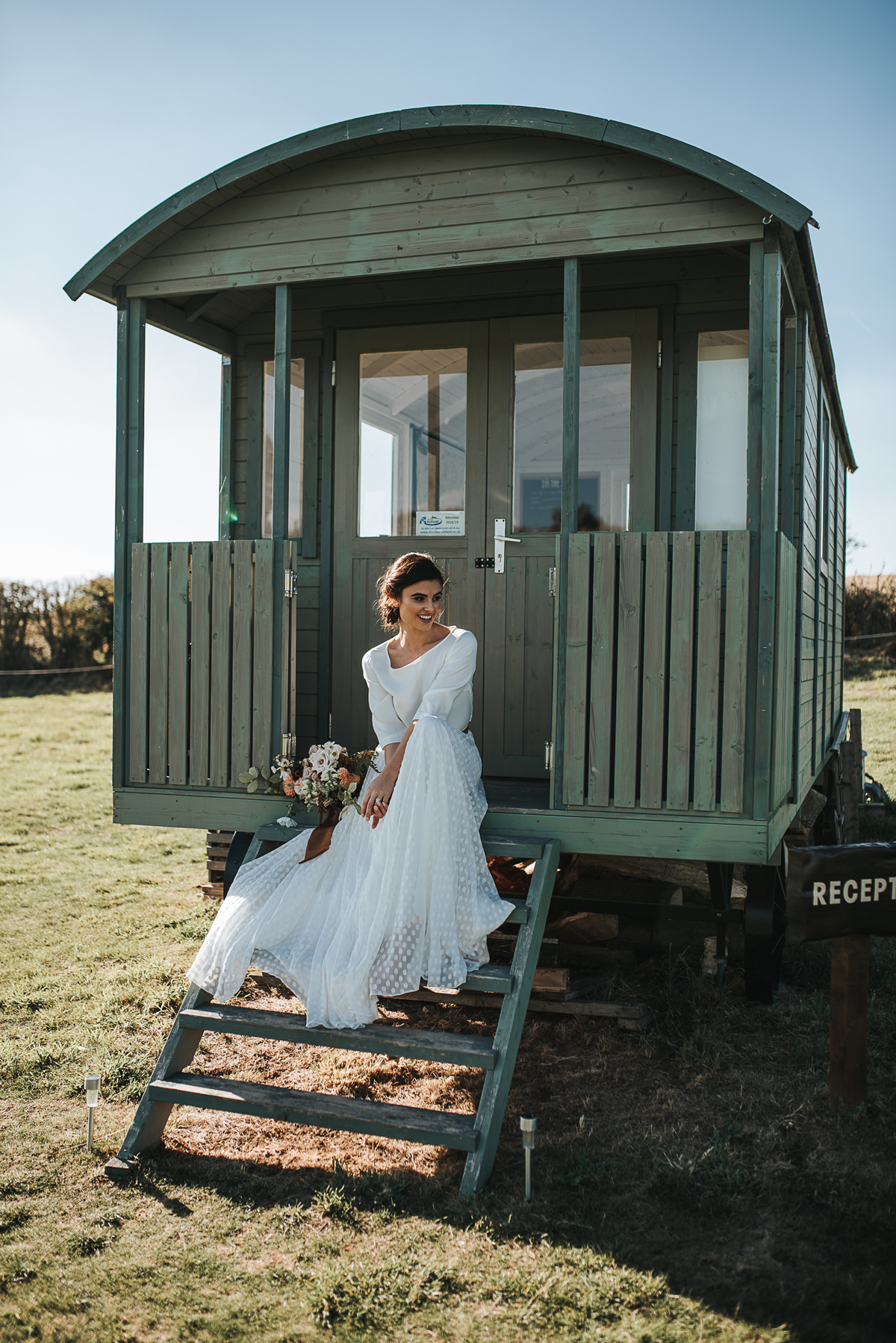 57 Charlie Brear bridal separates and modern elegant Autumn wedding glamping inspiration