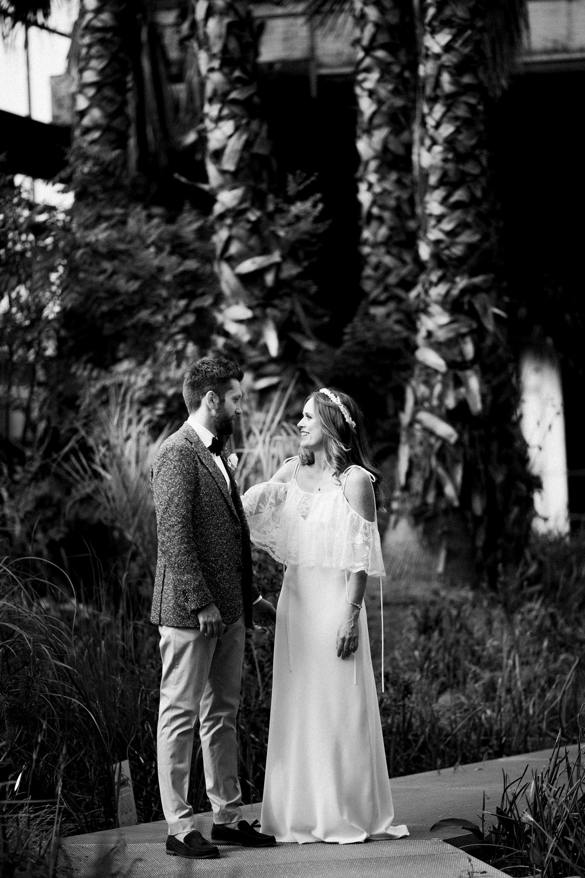 60 A Charlie Brear dress and modern fun East London riverside wedding images by Claudia Rose Carter