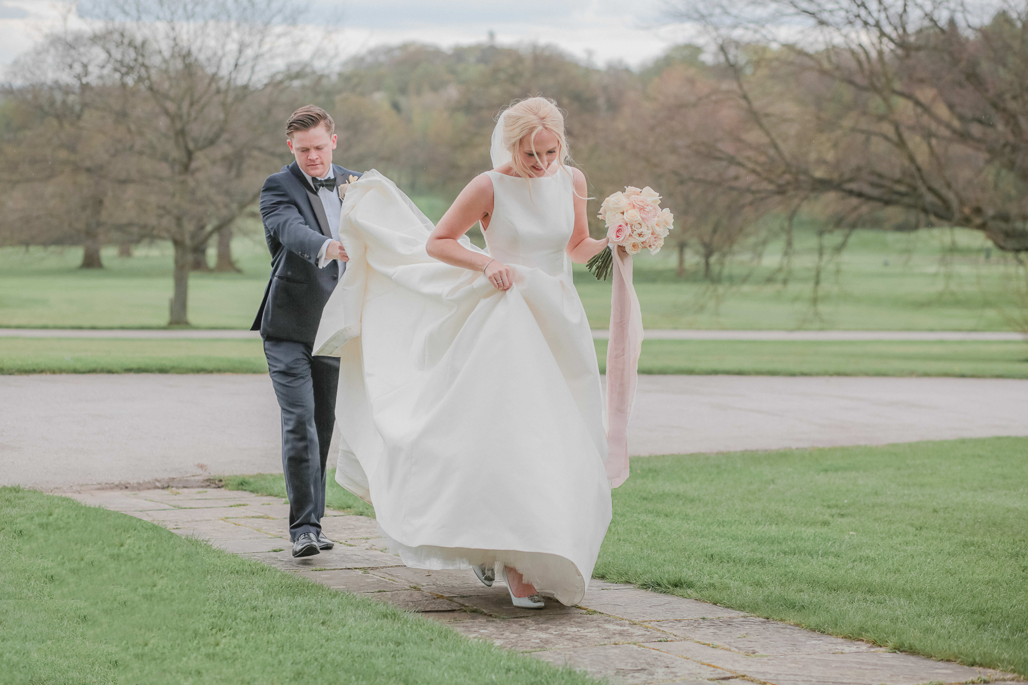 82 A Caroline Castigliano dress for a pastel pretty Spring wedding at Rudding Park in Yorkshire