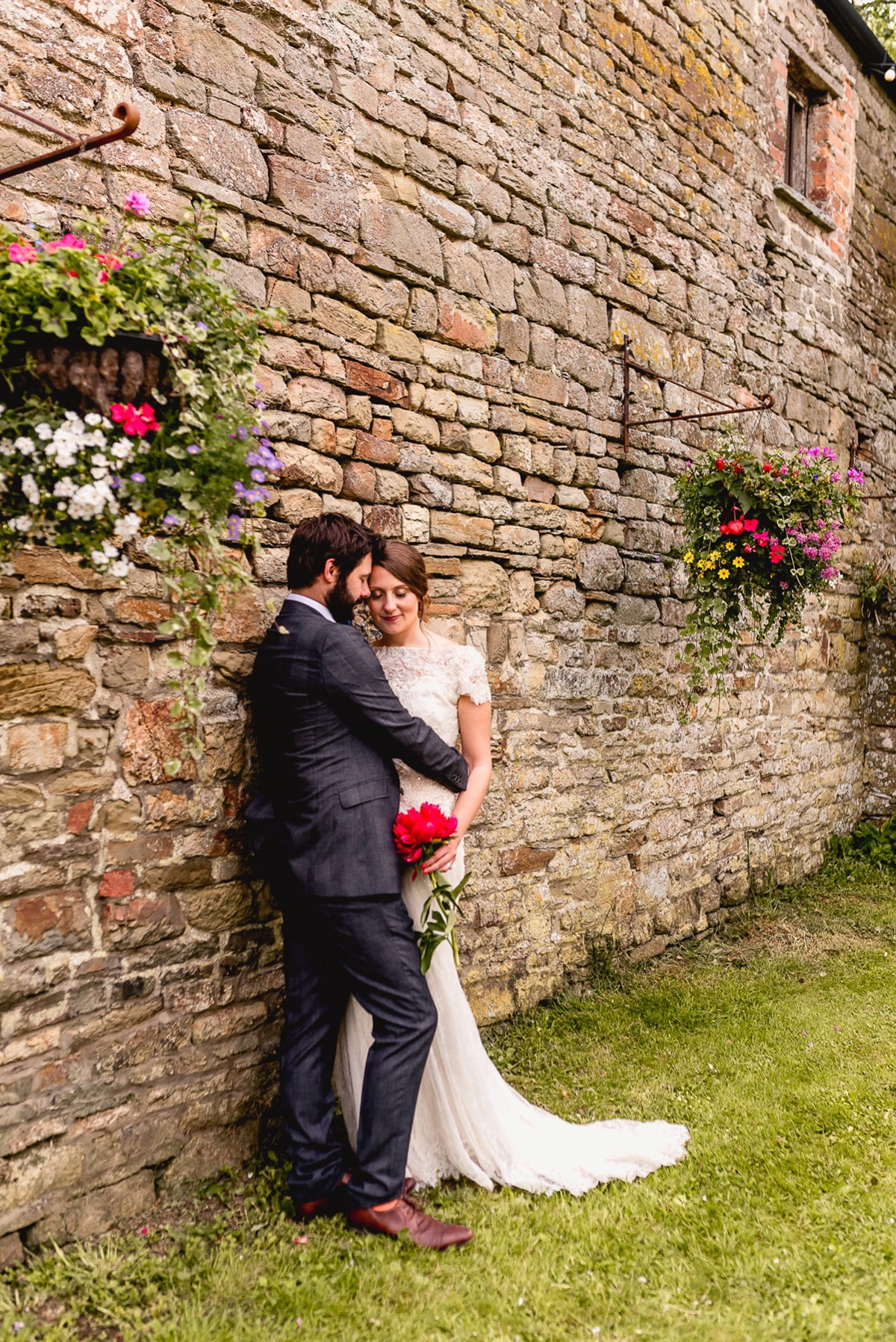 A Badgley Mischka gown for a bright and colourful devon country wedding 40