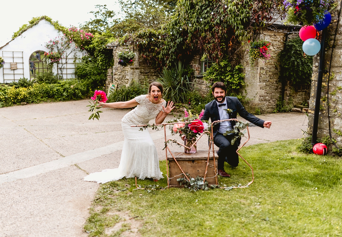 A Badgley Mischka gown for a bright and colourful devon country wedding 41