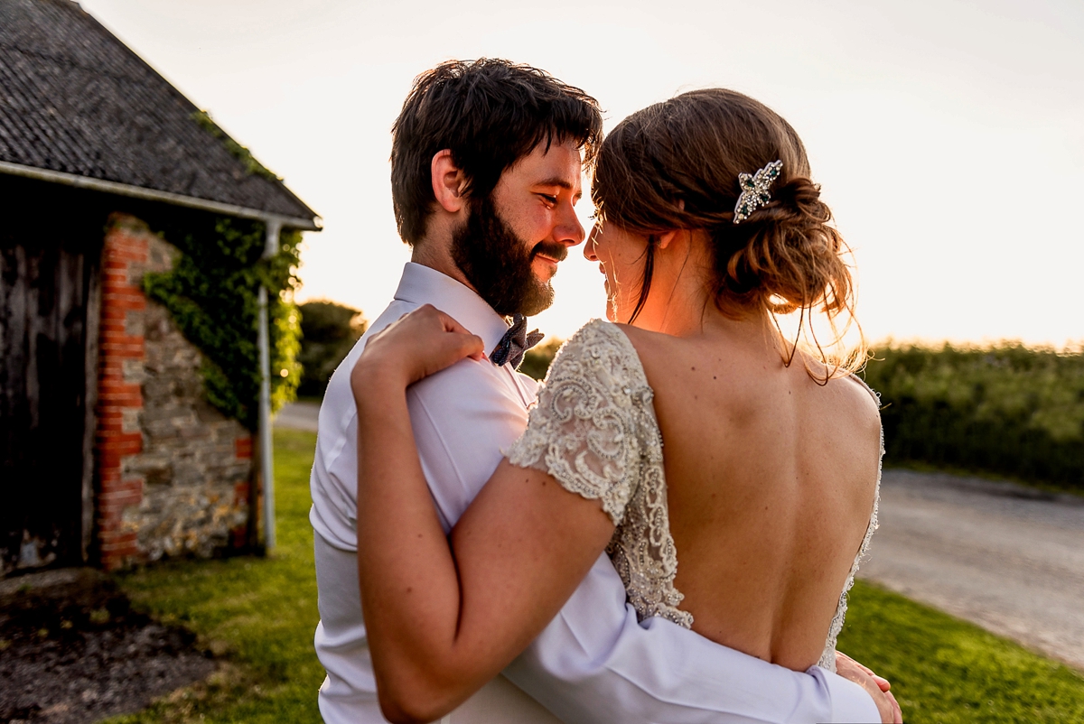 A Badgley Mischka gown for a bright and colourful devon country wedding 52
