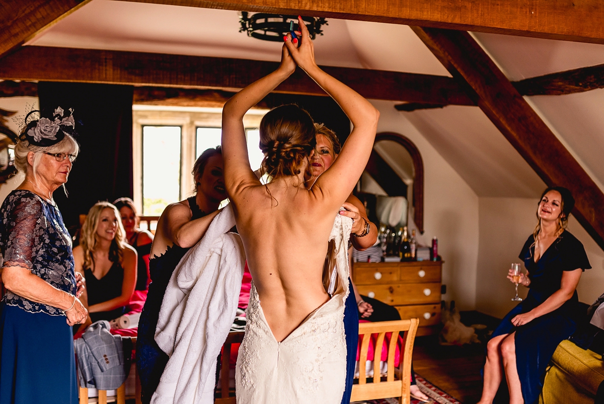 A Badgley Mischka gown for a bright and colourful devon country wedding 8