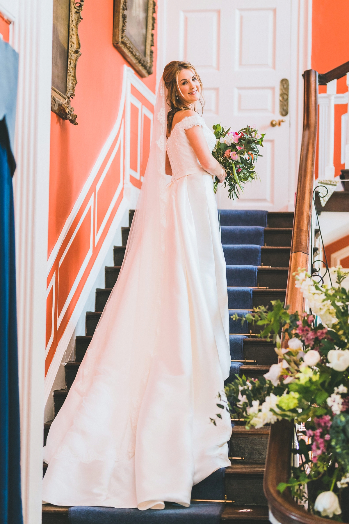 A Rosa Clara bride and her colourful garden inspired Welsh castle wedding 20