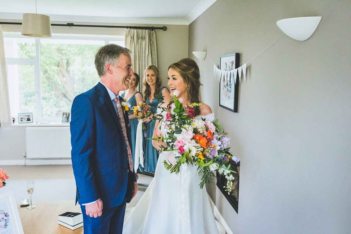 A Rosa Clara bride and her colourful garden inspired Welsh castle wedding 7