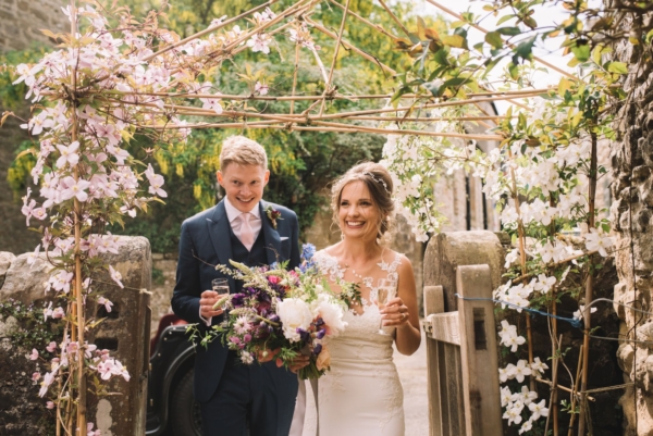 Elegant Pronovias Lace for a Flower Filled Wedding in a Northumbrian Walled Garden
