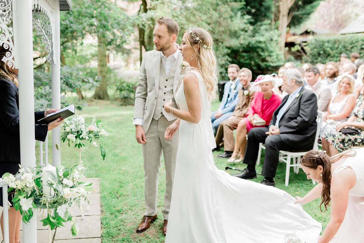 12 A chic Pronovias dress garden wedding. Carn Patrick Photography - A Chic Pronovias Gown For a Wild and Colourful Garden Wedding at a Medieval Manor House 12 A chic Pronovias dress garden wedding. Carn Patrick Photography