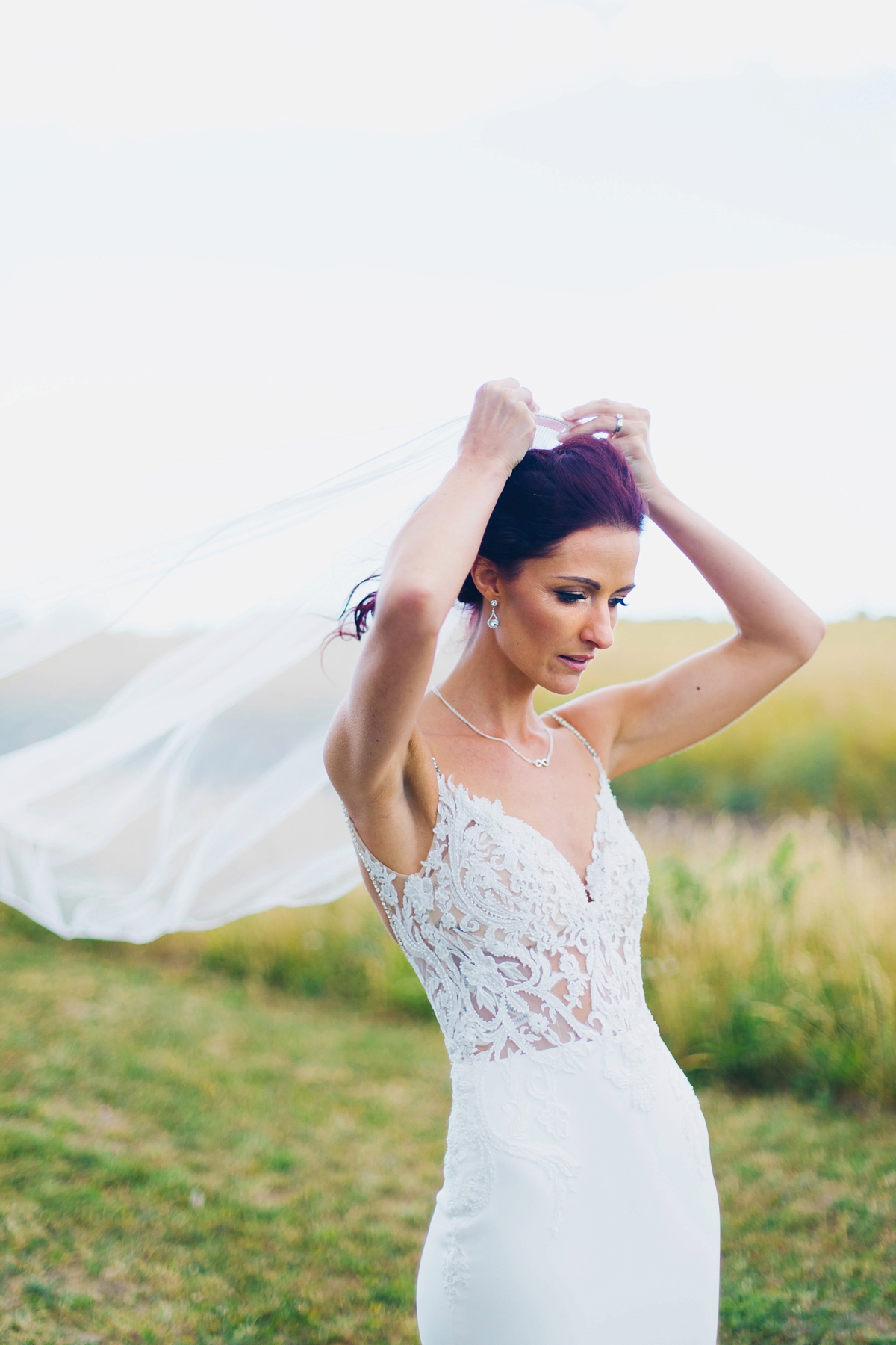 15 Enzoani lace dress romantic outdoor wedding ceremony