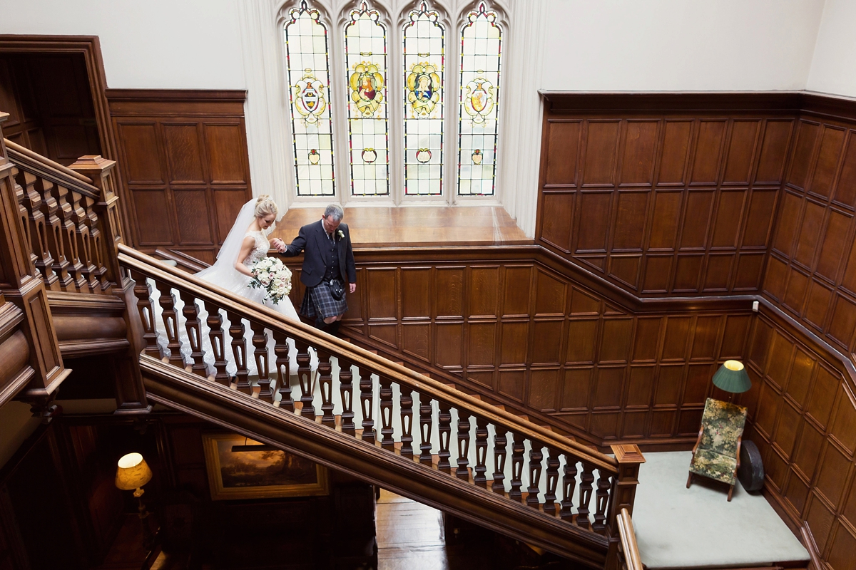 17 A Berta Bridal dress magnificent Scottish Castle wedding. Photography by Craig Eva Sanders.