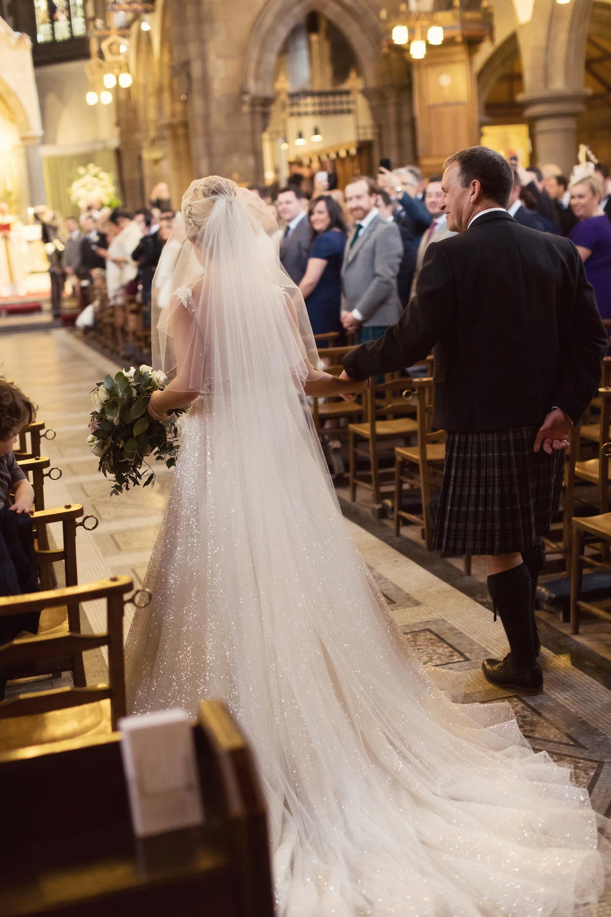 20 A Berta Bridal dress magnificent Scottish Castle wedding. Photography by Craig Eva Sanders.