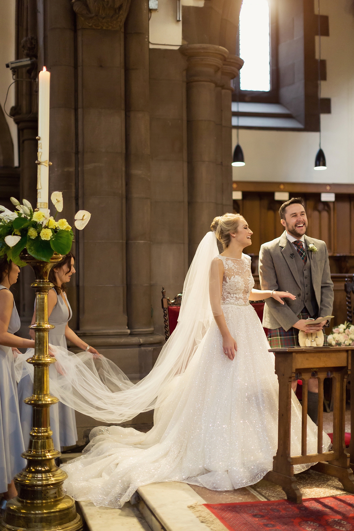 21 A Berta Bridal dress magnificent Scottish Castle wedding. Photography by Craig Eva Sanders.