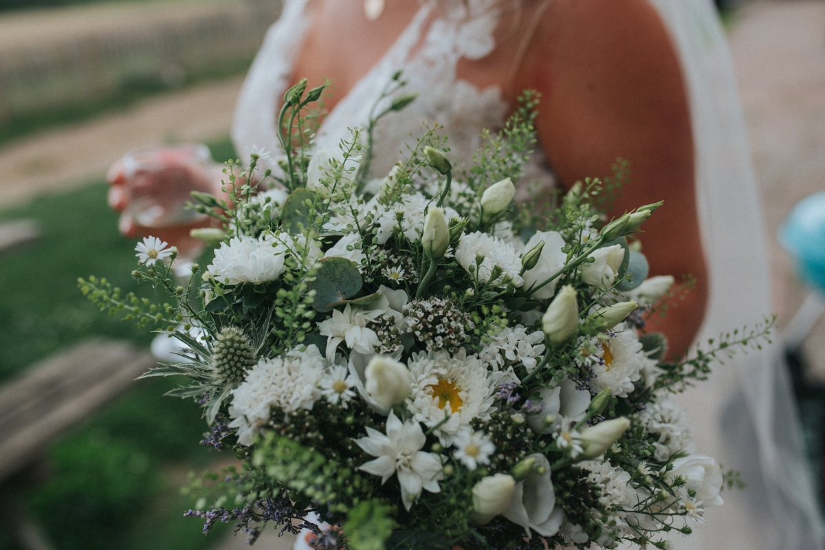 22 A Watters gown gold veil afternoon tea barn wedding