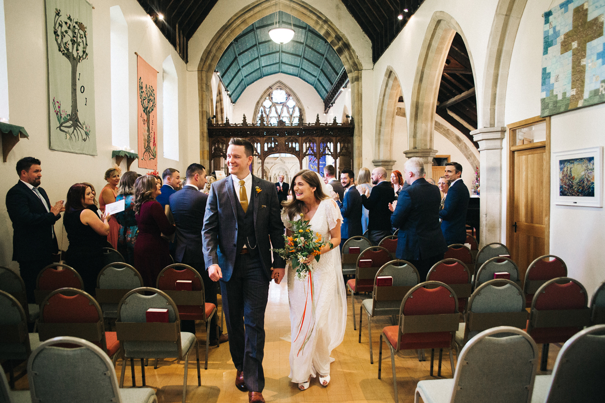 22 Eliza Jane Howell sequin dress for a laidback vintage inspired wedding. Photography by Sally T