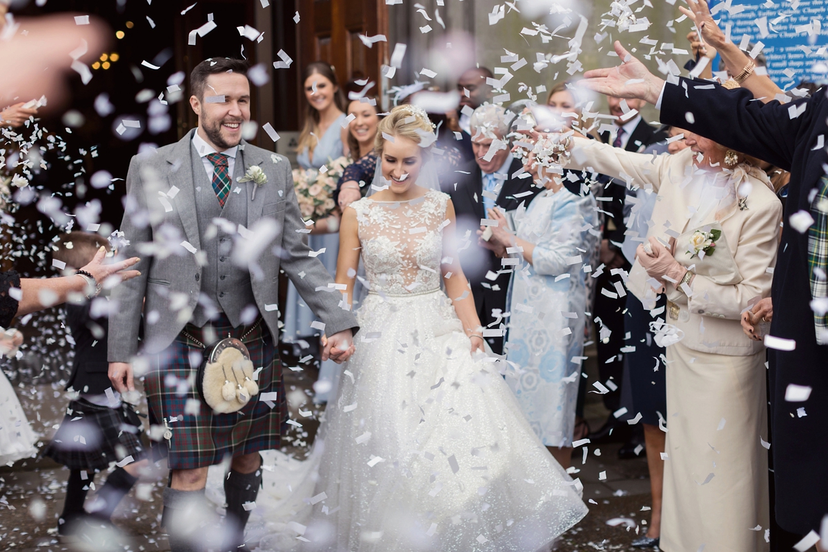 23 A Berta Bridal dress magnificent Scottish Castle wedding. Photography by Craig Eva Sanders.