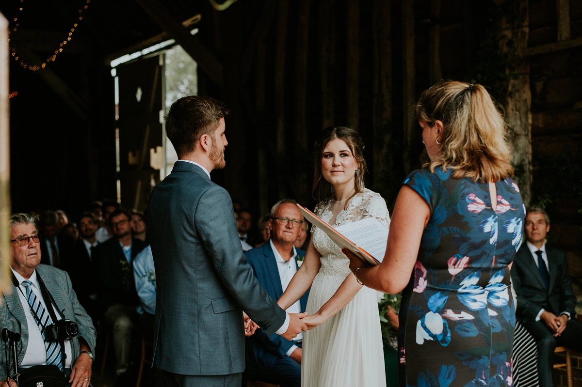 24 A Catherine Deane Dress Scandinavian inspired tipi wedding. Big Bouquet Photography.