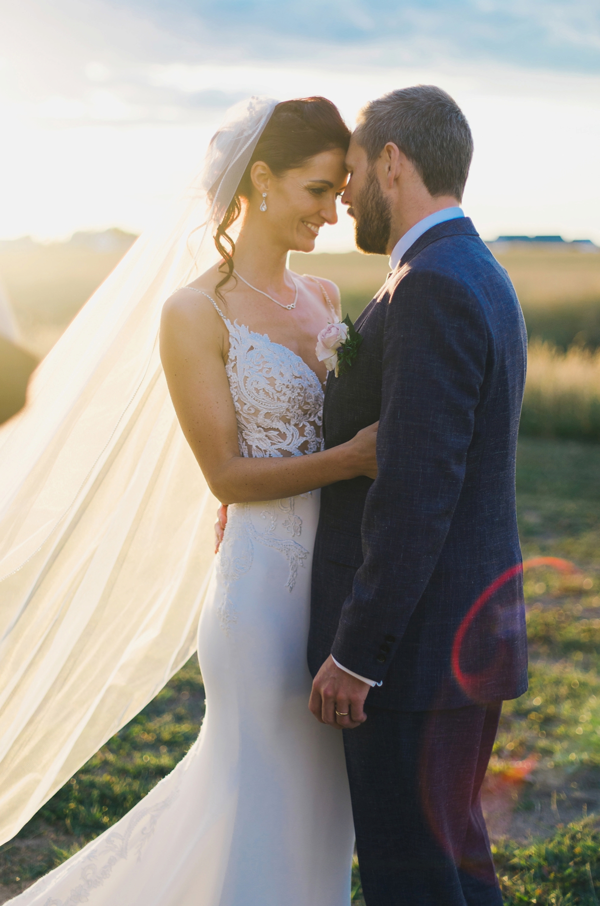 24 Enzoani lace dress romantic outdoor wedding ceremony
