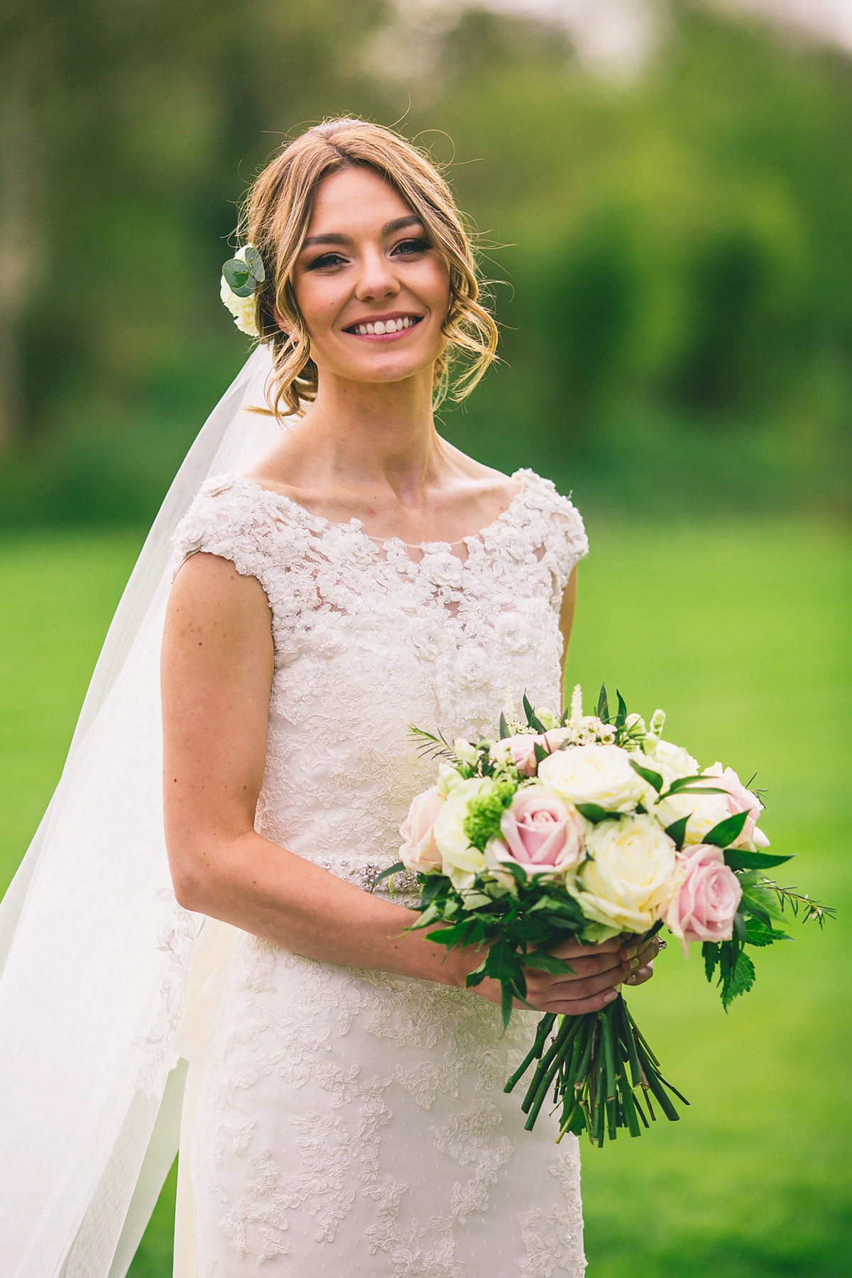 26 A Pronovias dress for a pastel pink countryside wedding