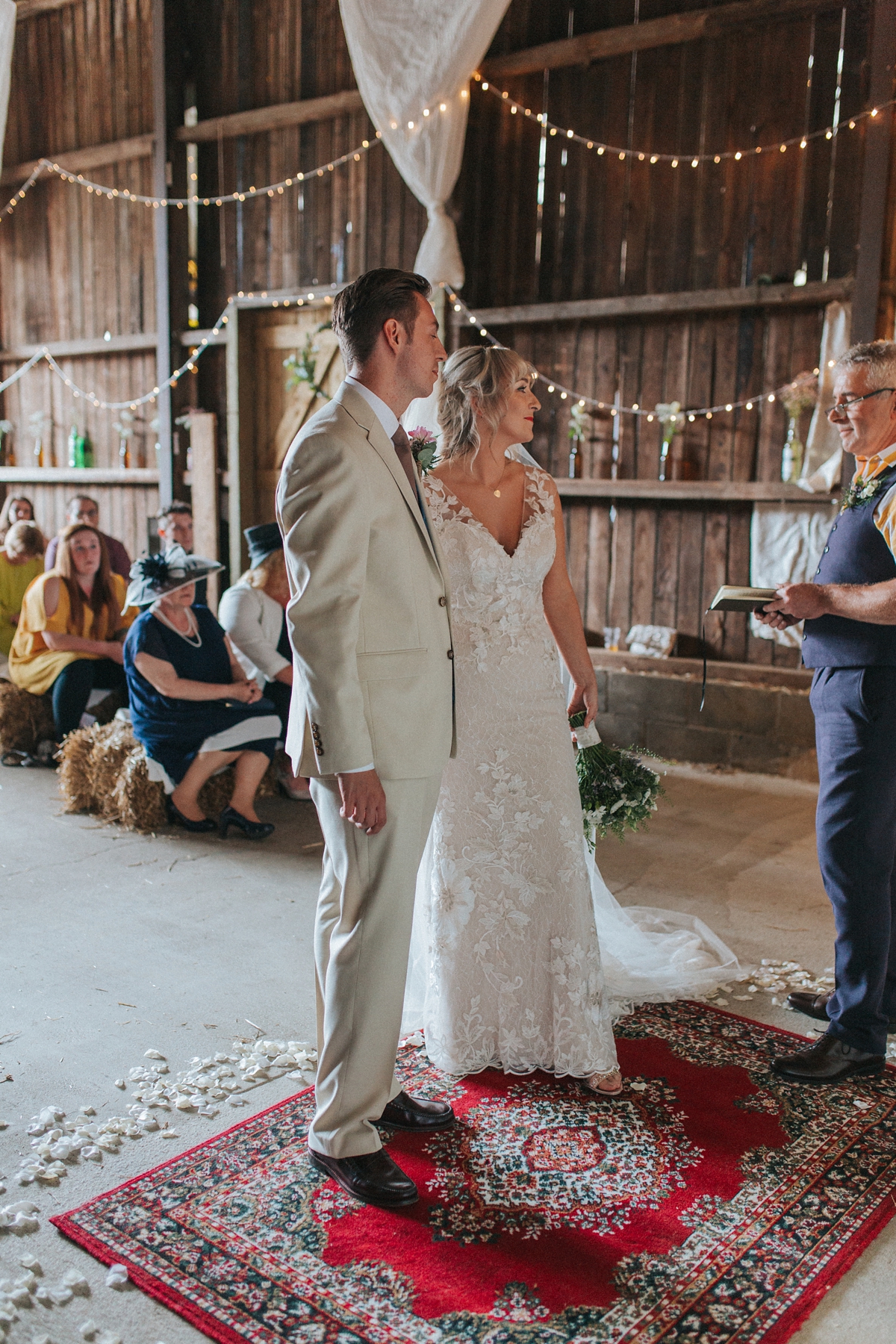 28 A Watters gown gold veil afternoon tea barn wedding