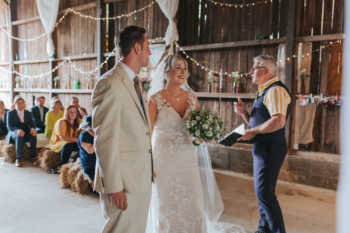 29 A Watters gown gold veil afternoon tea barn wedding