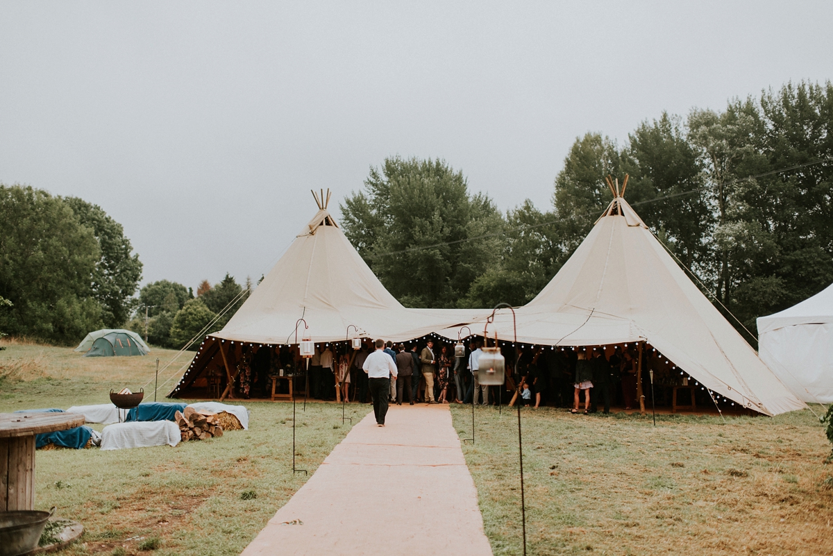 33 A Catherine Deane Dress Scandinavian inspired tipi wedding. Big Bouquet Photography.