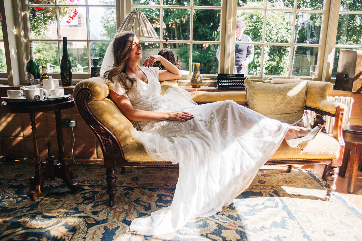 38 Eliza Jane Howell sequin dress for a laidback vintage inspired wedding. Photography by Sally T