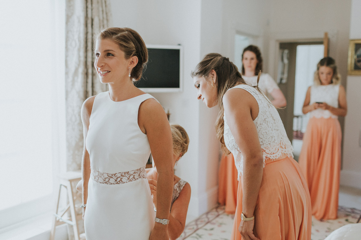 4 Peach pretty Jewish wedding va Westenius dress. Photography by We Heart Pictures.