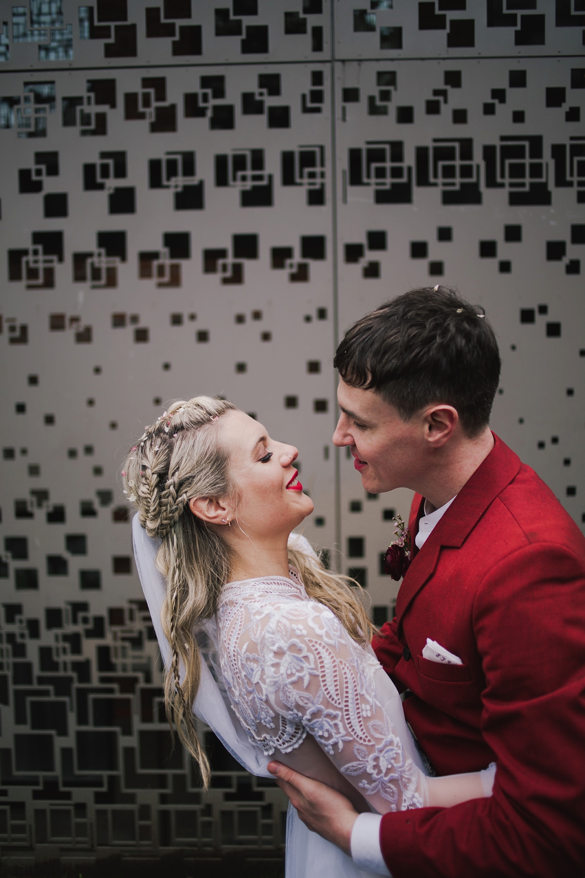 43 A customised 1970s dress for a modern non traditional London wedding. Images by Lisa Jane Photography