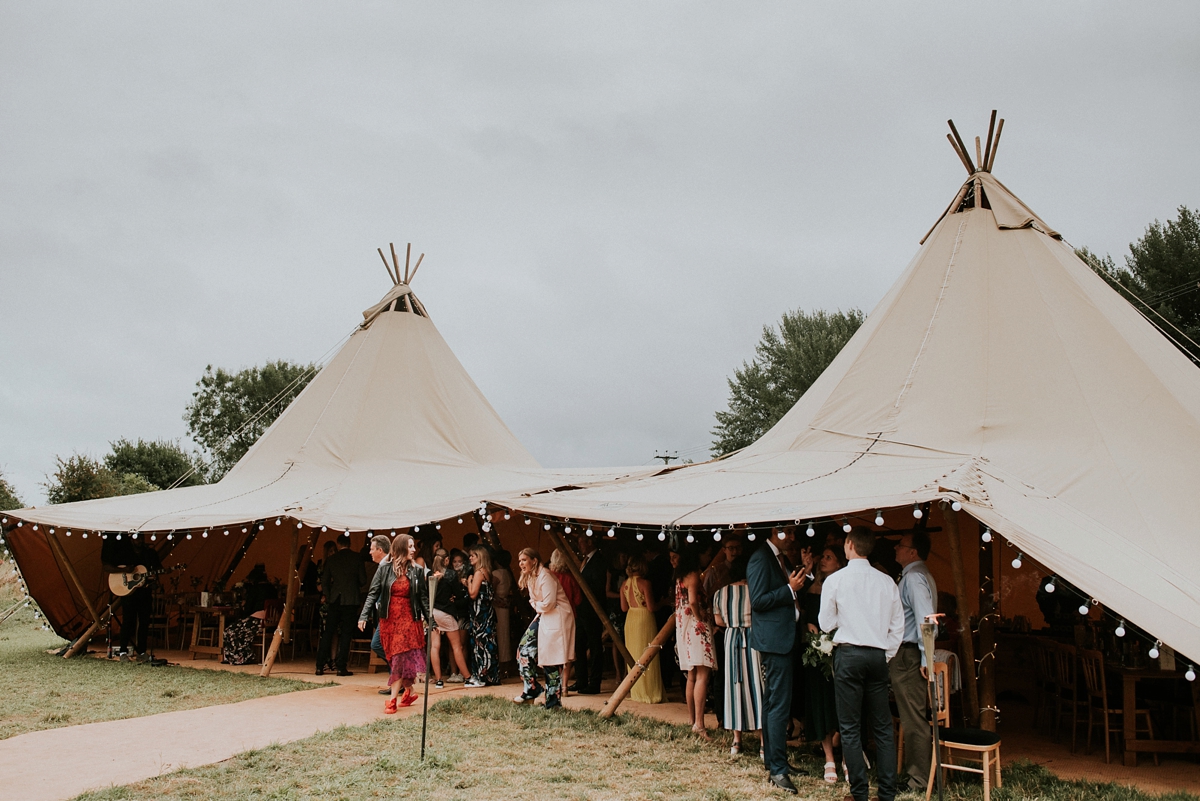 44 A Catherine Deane Dress Scandinavian inspired tipi wedding. Big Bouquet Photography.