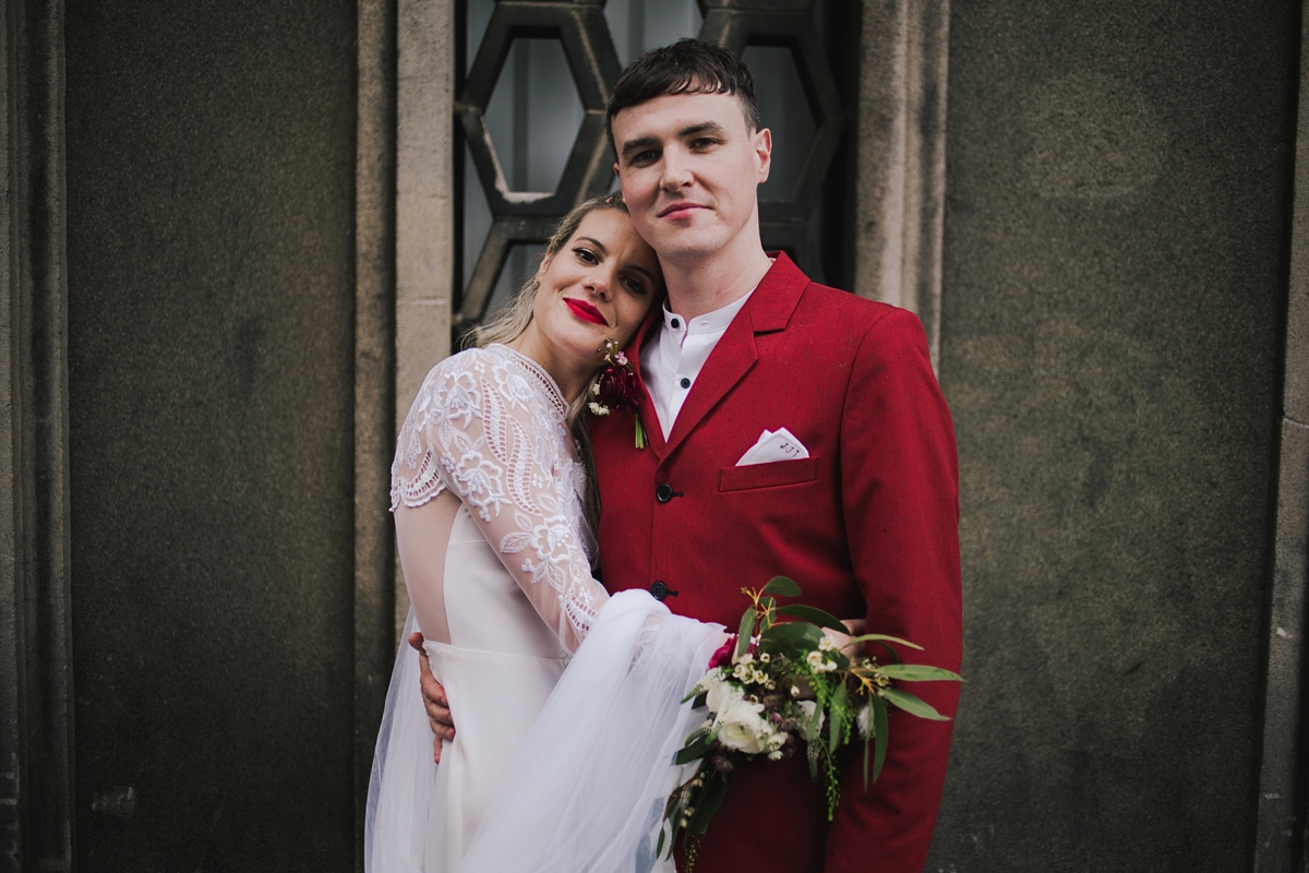 45 A customised 1970s dress for a modern non traditional London wedding. Images by Lisa Jane Photography