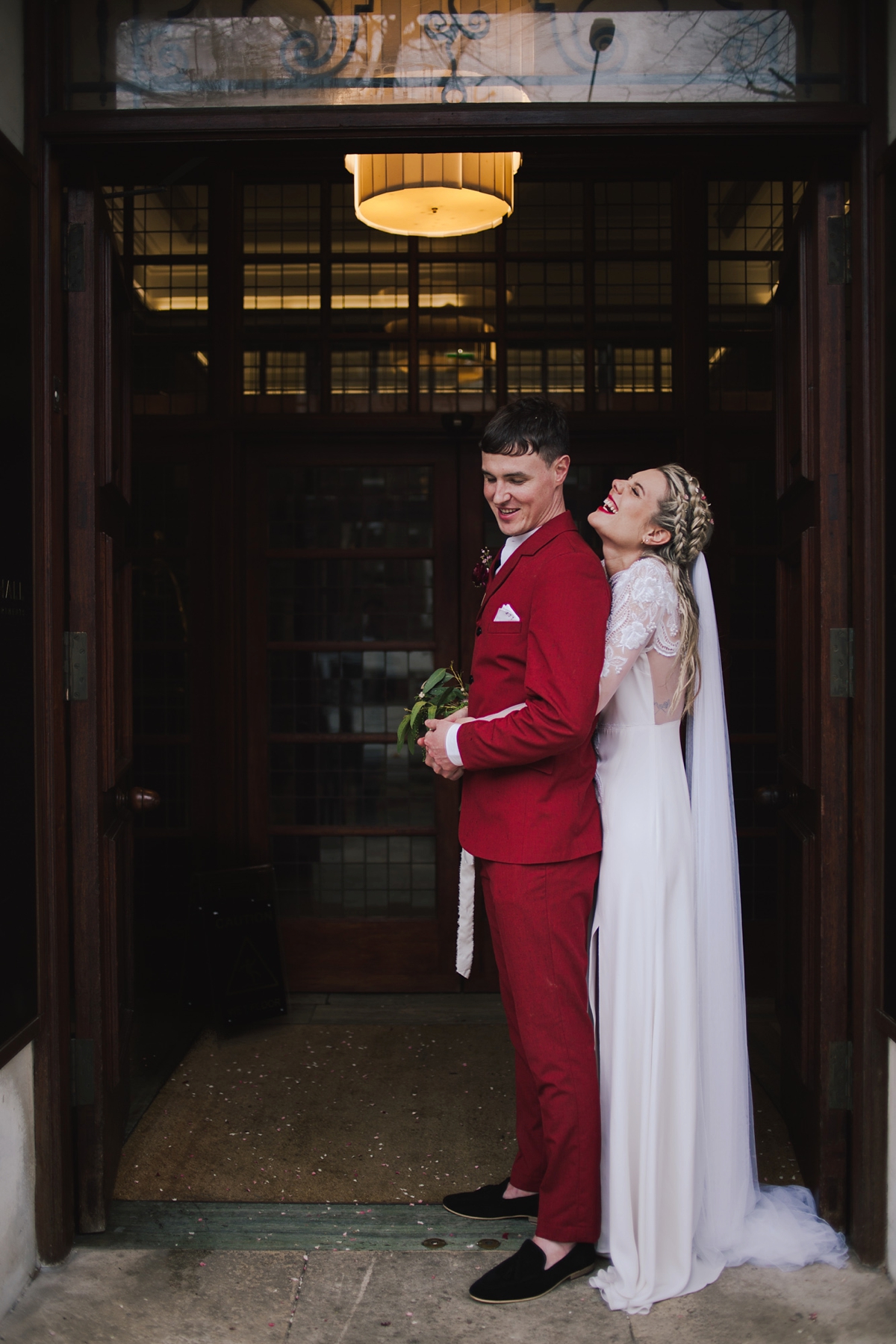 47 A customised 1970s dress for a modern non traditional London wedding. Images by Lisa Jane Photography