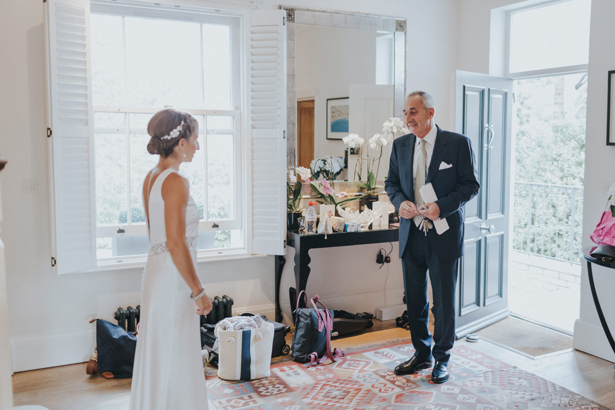 7 Peach pretty Jewish wedding va Westenius dress. Photography by We Heart Pictures.