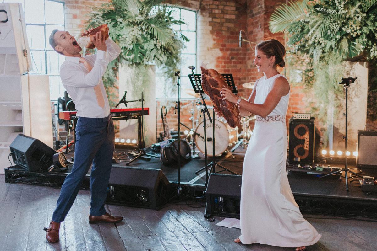 78 Peach pretty Jewish wedding va Westenius dress. Photography by We Heart Pictures.